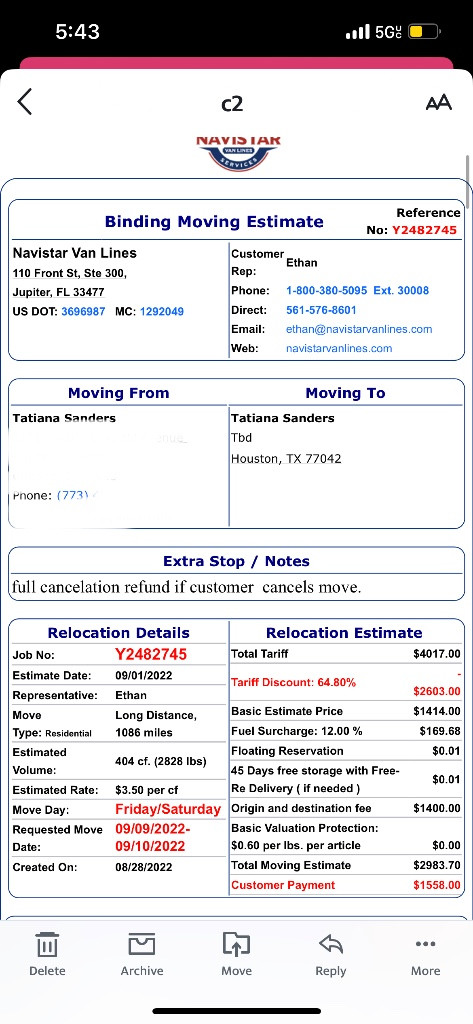 Photo by Tatiana Sanders of Navistar Van Lines LLC - Large