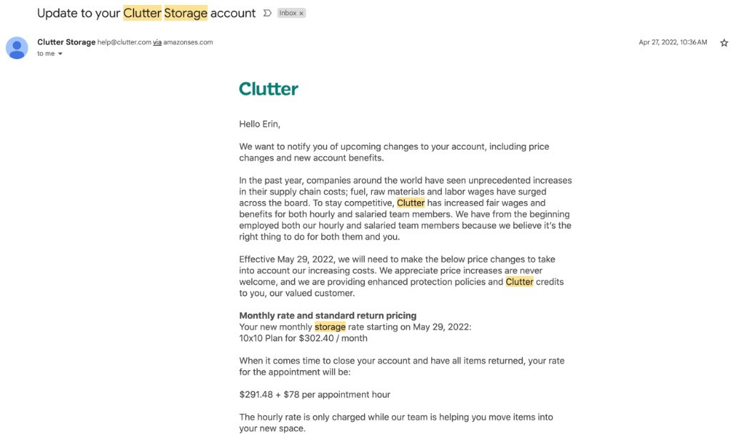 Photo by Erin Reid of Clutter Moving and Storage - Large