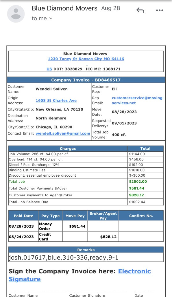 Photo by Wendell Soliven of Blue Diamond Movers LLC - Large