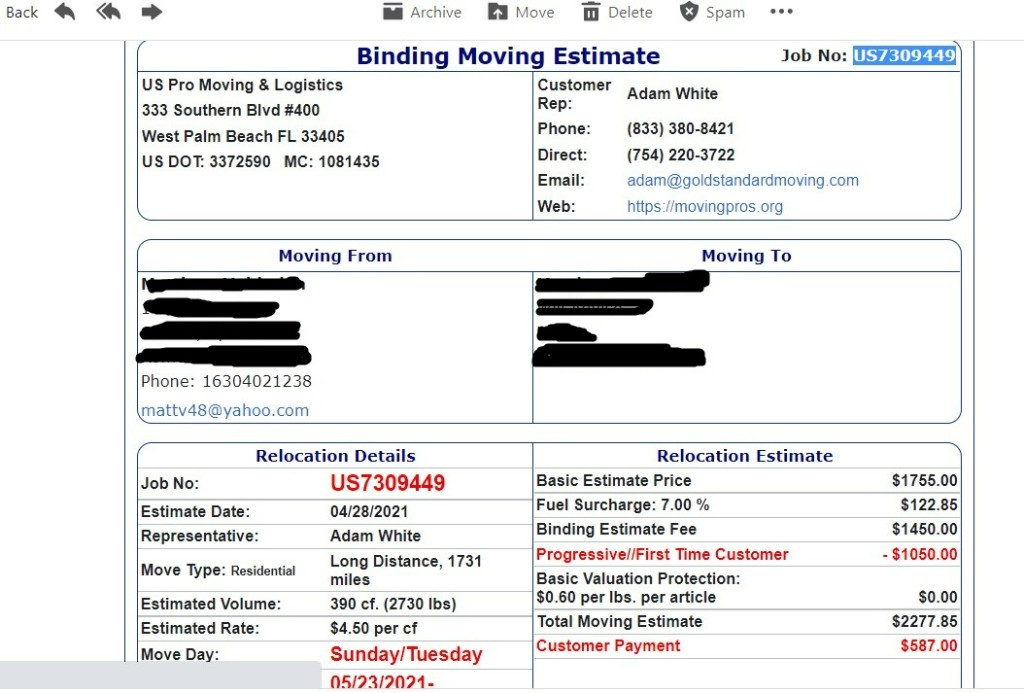 Second photo by Matthew Vahimian of US Pro Moving and Logistics LLC - Large