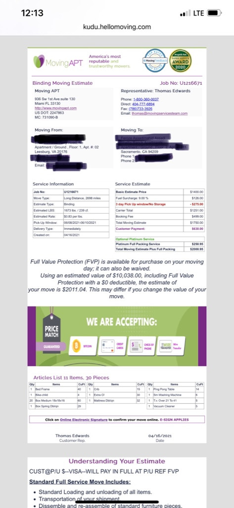 Second photo by Adam Assane of Moving APT - Large