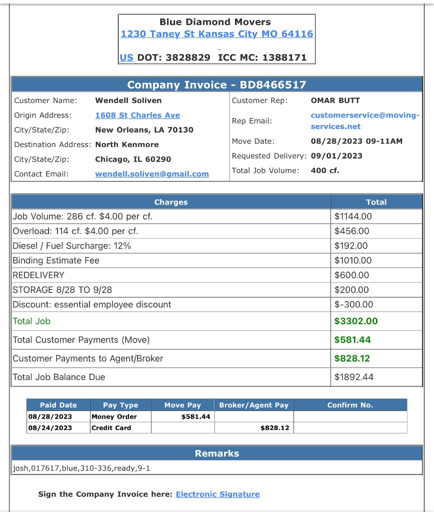 Second photo by Wendell Soliven of Blue Diamond Movers LLC - Large