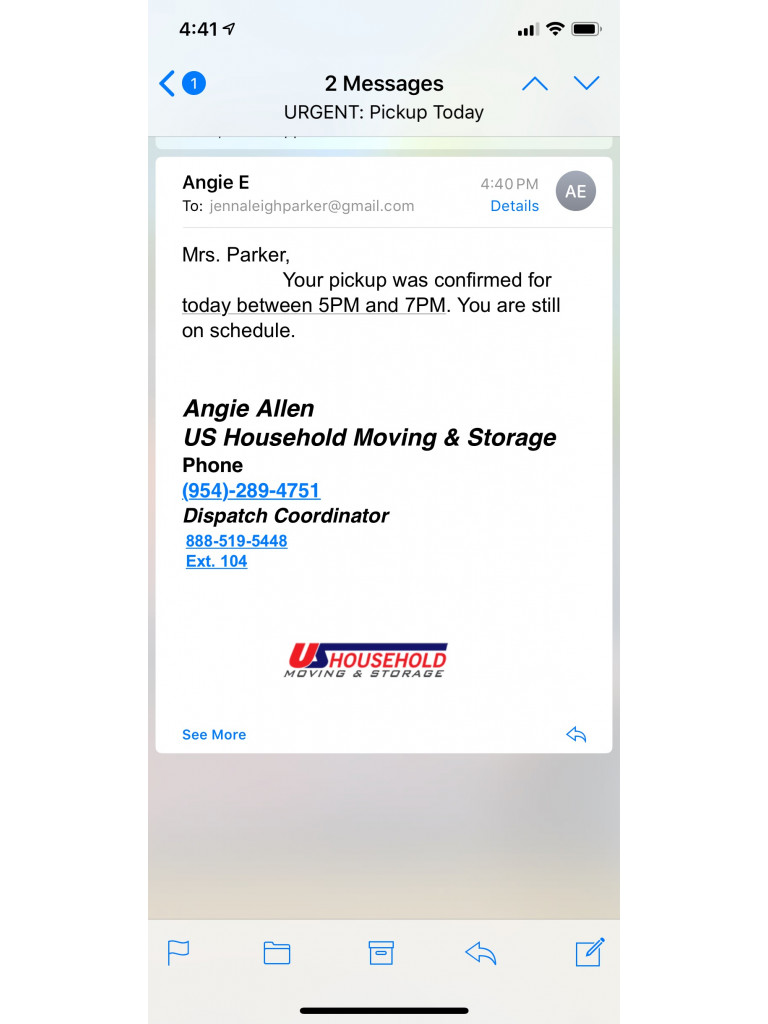 Photo by Jenna Parker of US Household Moving & Storage - Large