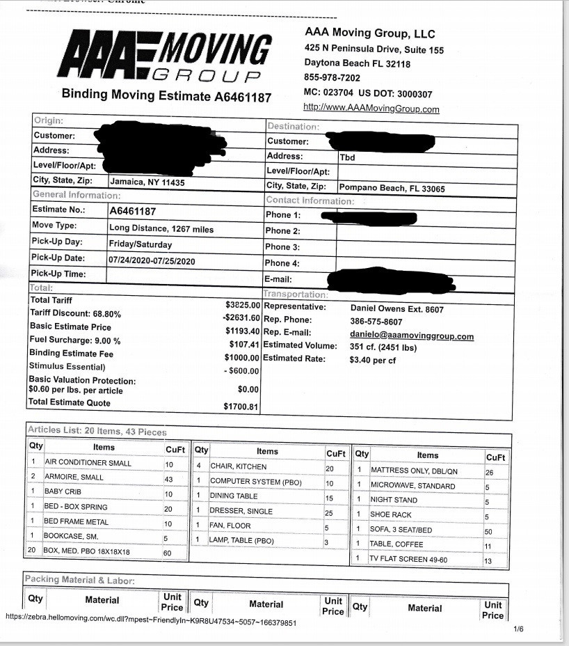 Photo by Milton Roy of AAA Moving Group - Large