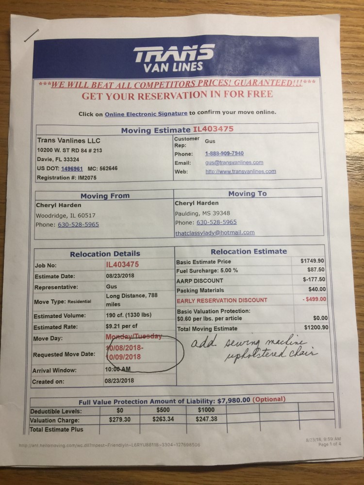 Photo by Cheryl Harden of Trans Van Lines - Large