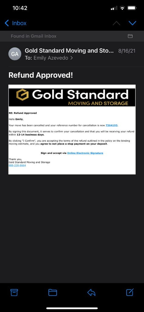 Second photo by Emily Azevedo of Gold Standard Moving and Storage LLC - Large