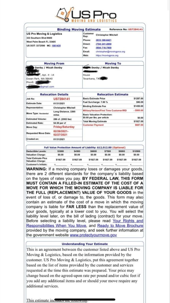 Photo by Micah Denby of US Pro Moving and Logistics LLC - Large