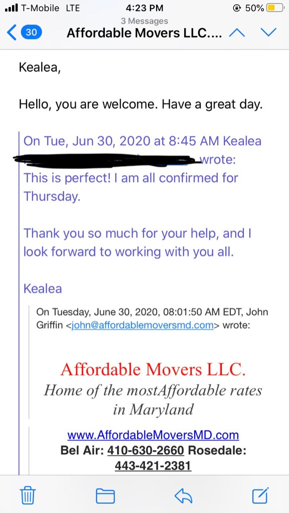 Photo by Kealea Foy of Affordable Movers LLC - Large