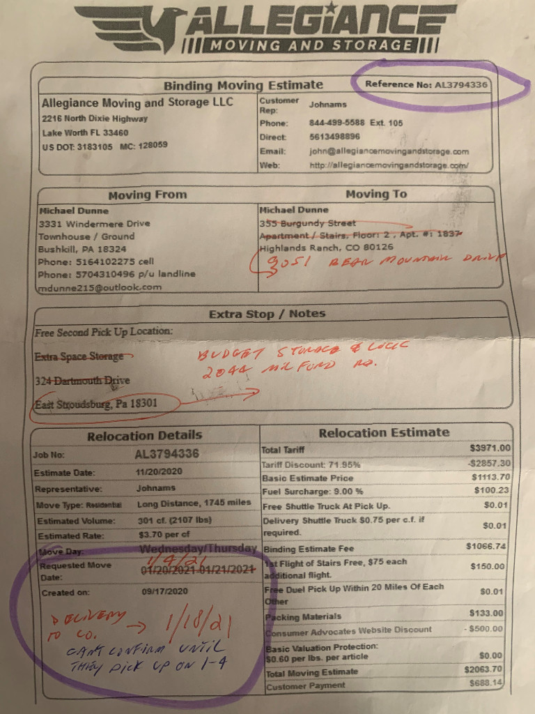 Photo by Mike Dunne of Allegiance Moving and Storage LLC - Large