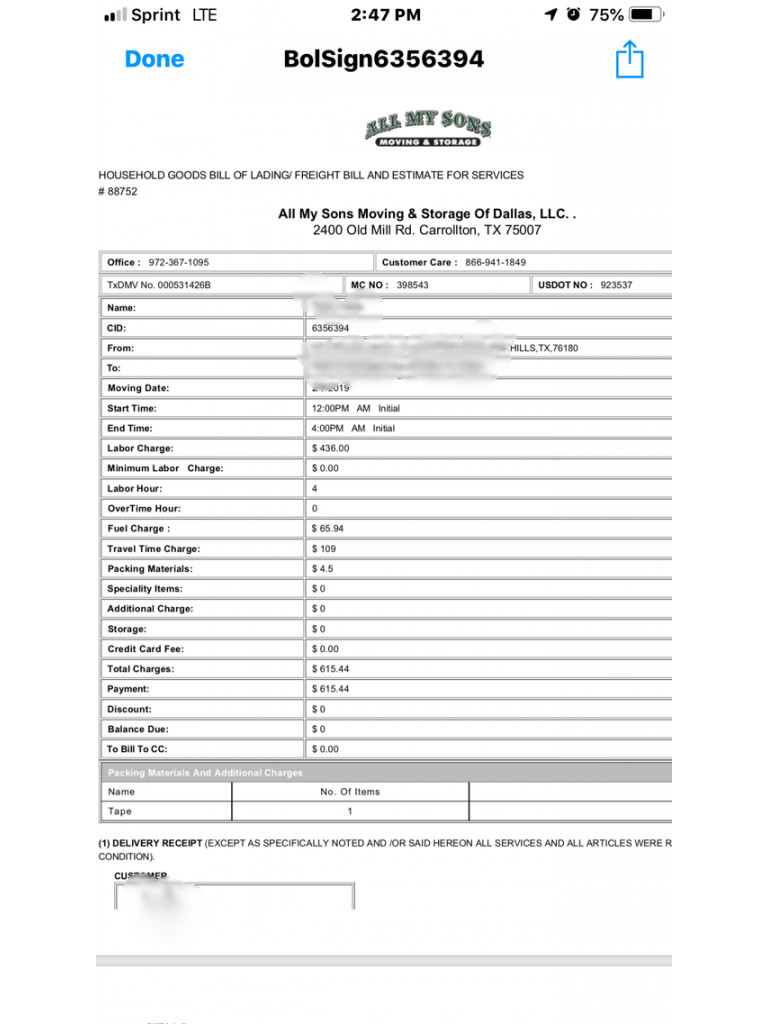 Photo by Teran Parris of All My Sons Moving and Storage - Large