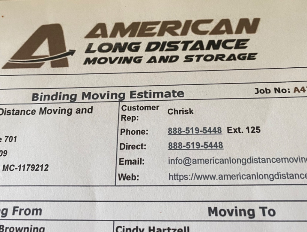 Photo by Cindy Hartzell of American Long Distance Moving and Storage - Large