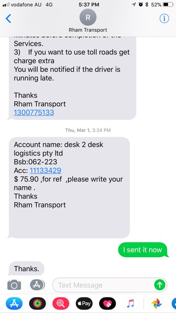 Second photo by Mina of Rham Transport - Large