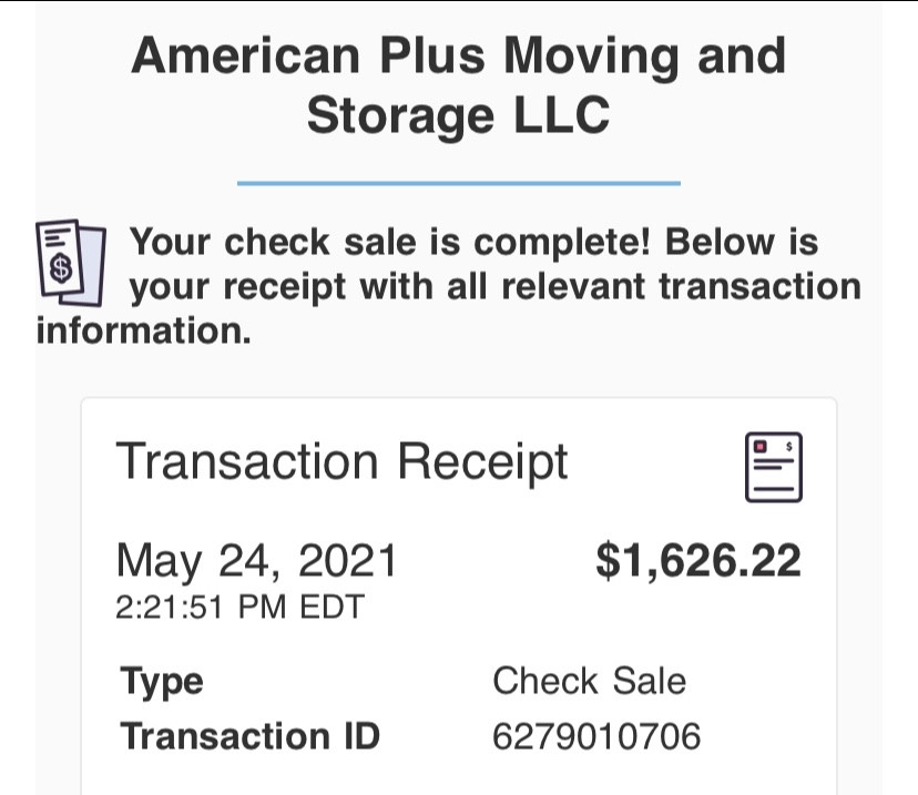 Second photo by Beth Bailey of American Plus Moving and Storage - Large