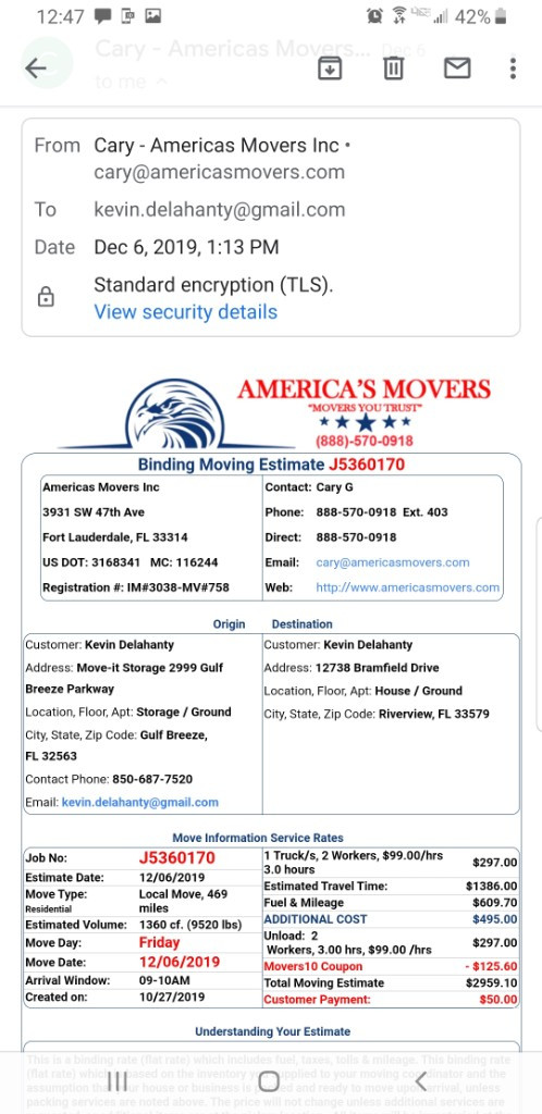 Photo by Jennifer Nieves of Americas Movers Inc. - Large