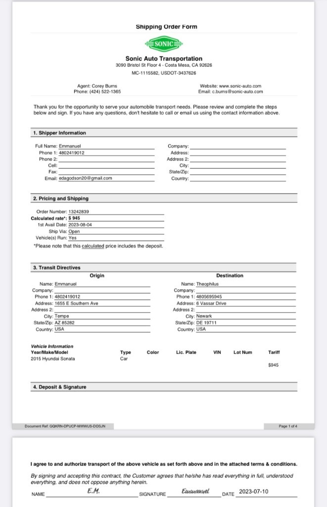 Photo by Theophilus Annan of Sonic auto transport - Large