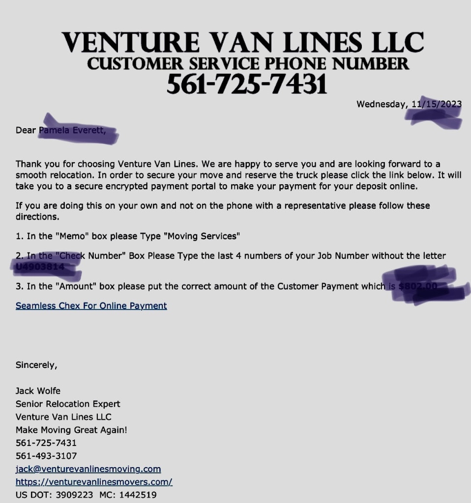 Second photo by Pam It of Venture Van Lines LLC - Large