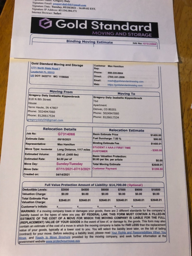 Second photo by Gregory Daly of Gold Standard Moving and Storage LLC - Large