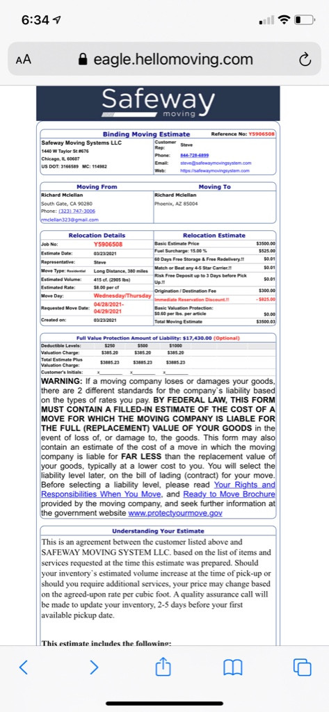 Photo by Richard Mclellan of Safeway Moving Systems - Large