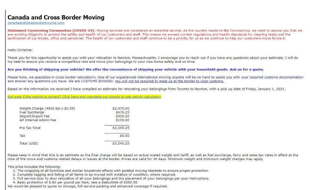 Photo by Christine Xu of Canada and Cross Border Moving - Large