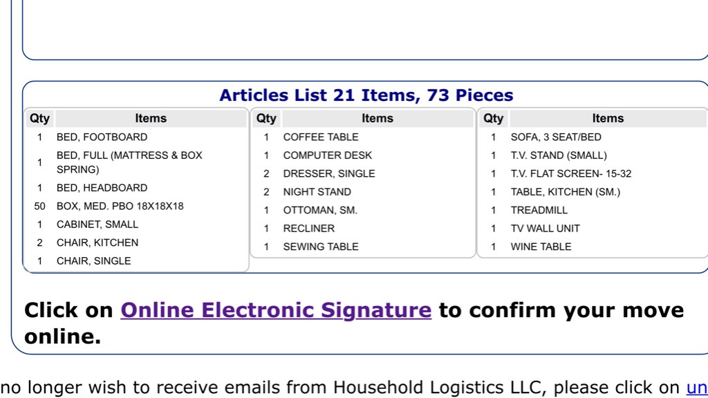 Photo by Cheryl Simpson of Household Logistics - Large