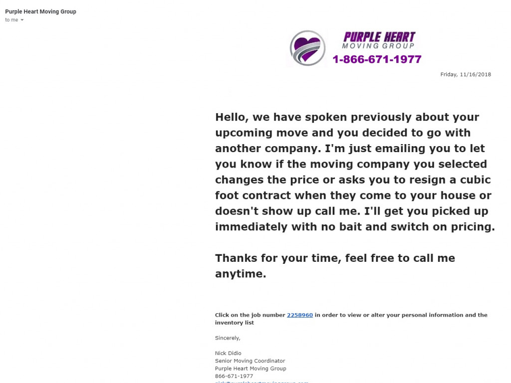 Photo by Darwin Dobson of Purple Heart Moving Group - Large