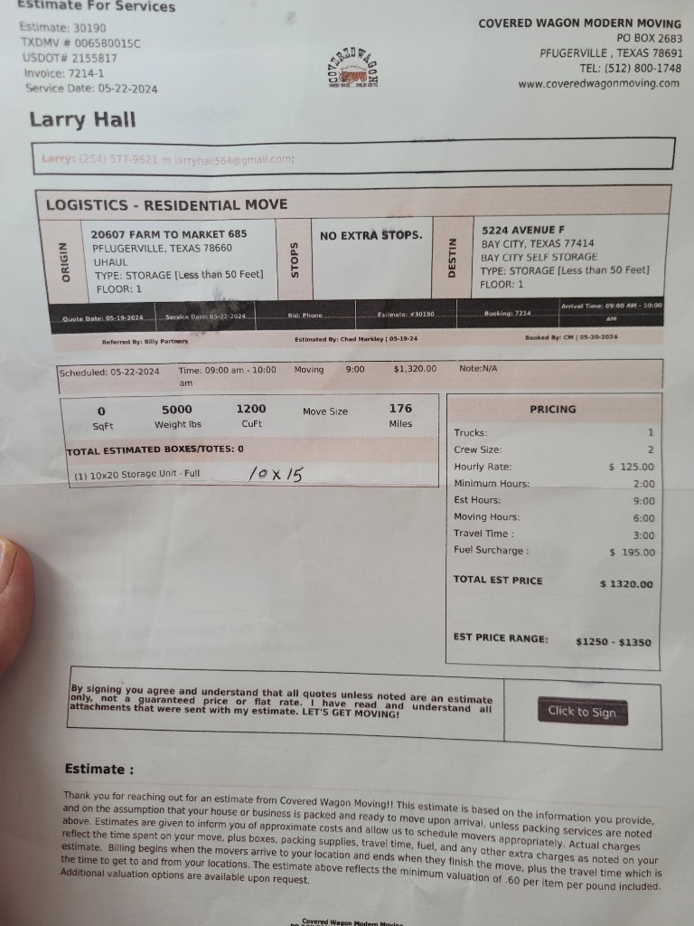 Photo by Larry Hall of Covered Wagon Moving - Large