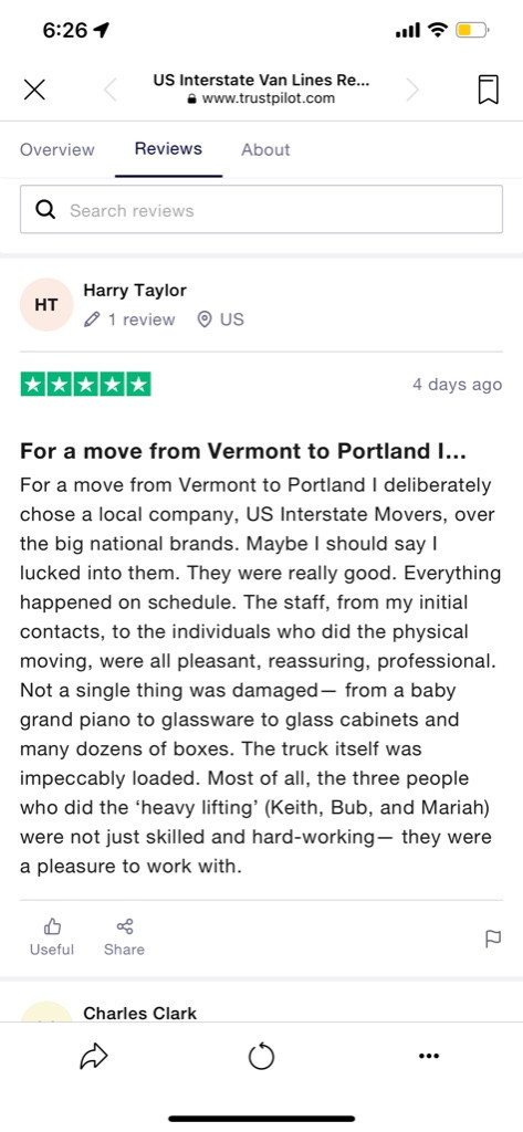 Second photo by Anne Chapman of US Interstate Van Lines - Large