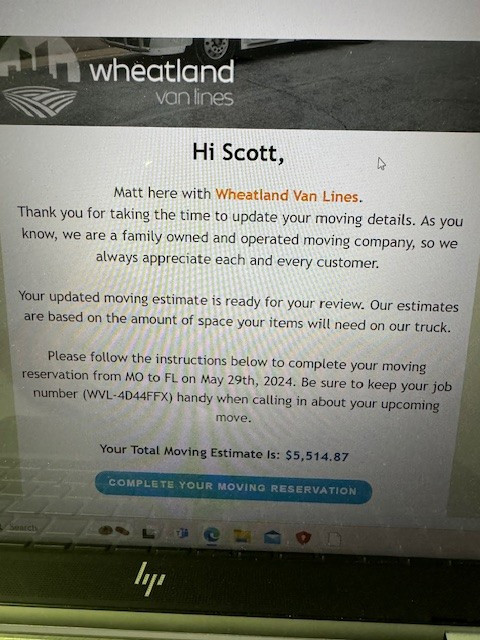 Second photo by Scott A Carver of Wheatland Van Lines - Large