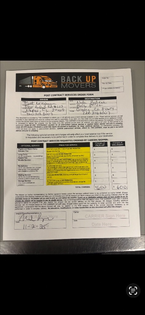 Second photo by Terry Buise of Back up Movers LLC - Large