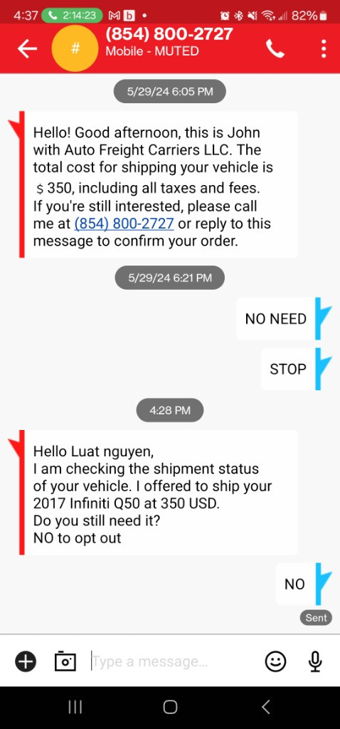 Second photo by David Nguyen of Auto Freight Carriers LLC - Large