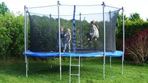 Moving a big trampoline is a big challenge.